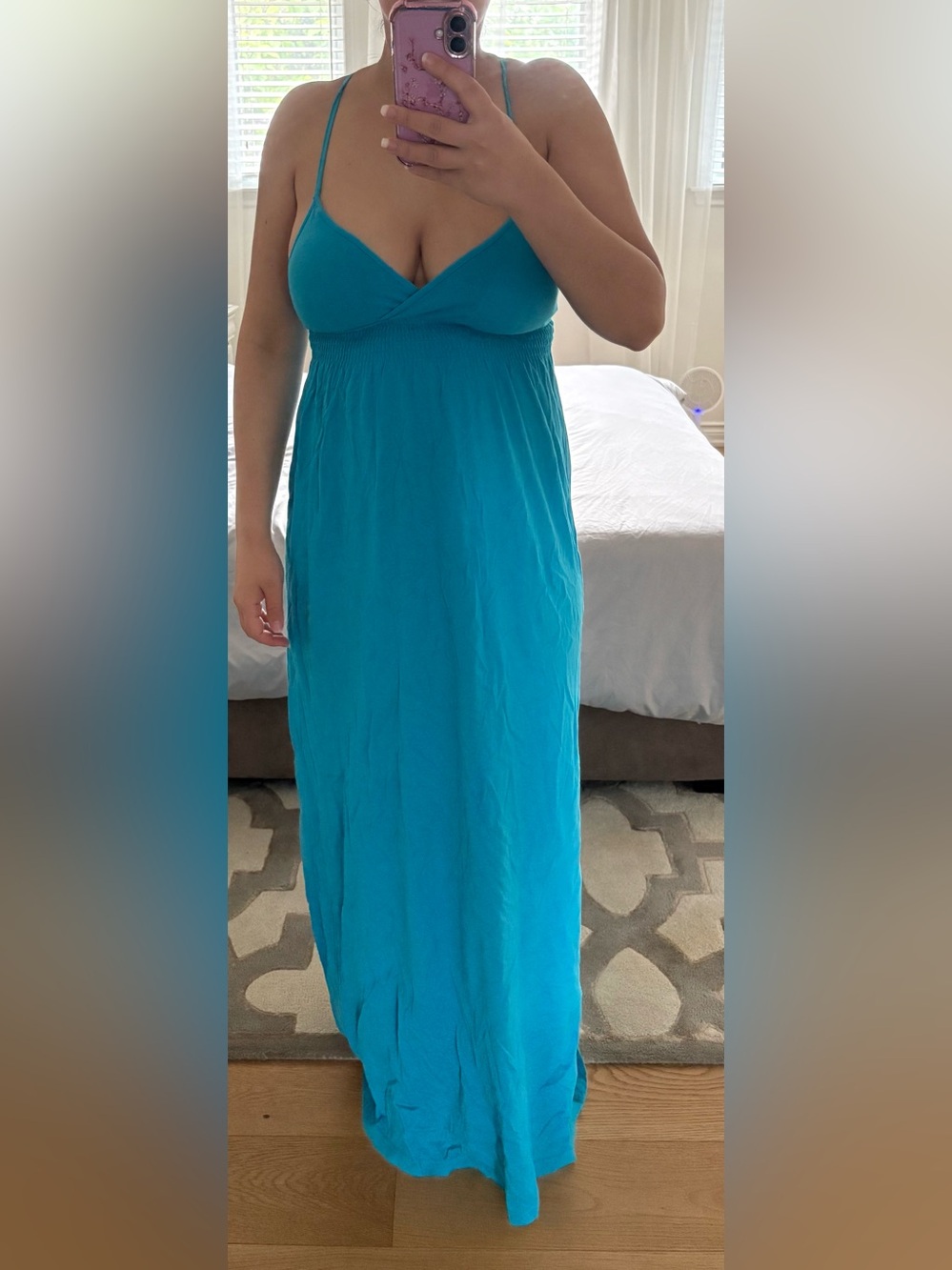 Energie Blue Spaghetti-Strap Maxi Dress